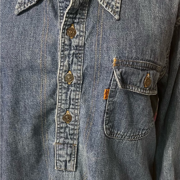Vintage Orange Tag Levi’s Denim Pullover Shirt - Picture 2 of 12